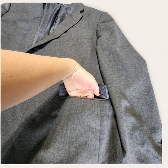 Mantoni gray Super 140’s wool blazer 54R (44R US) 2-button men’s suit jacket - Picture 3 of 10